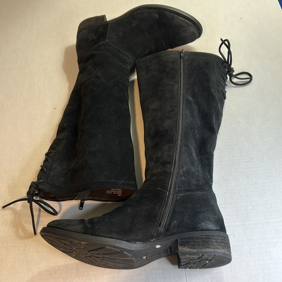 BORN HAYDEN HIGH RIDDING BOOTS BLACK SUEDE LEATHER BOOTS WOMENS SIZE 9.5 - Picture 2 of 15